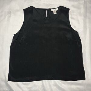 Nexx Womens Sleeveless Black 100% Silk Blouse Size 1X Classic Basic Career